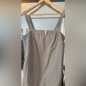 J Crew, size 14, blue pattern dress, short, cotton